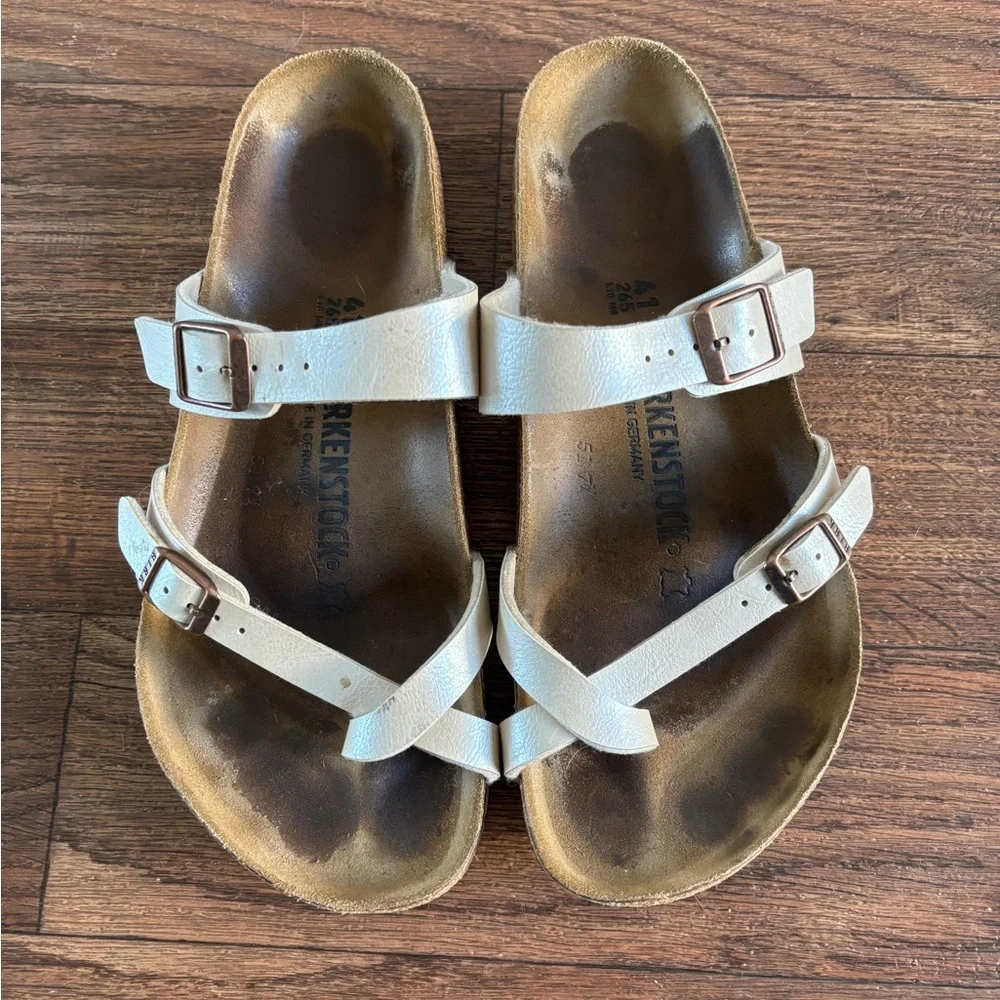 BIRKENSTOCK Mayari Birko-Flor Sandals Antique Lace Pearl 41 - Picture 2 of 14